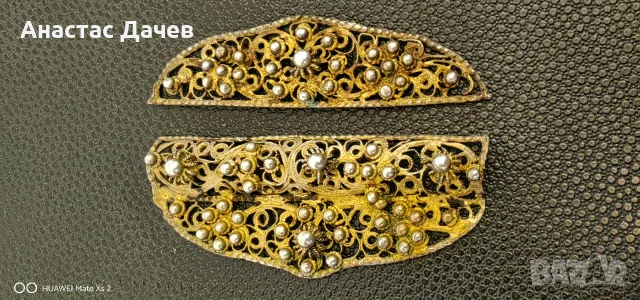 Стари Сребърни Филиграм със Позлата, снимка 2 - Колиета, медальони, синджири - 55776829