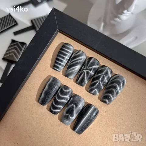 Комплект магнитни шаблони маникюр и педикюр, снимка 5 - Продукти за маникюр - 47582252