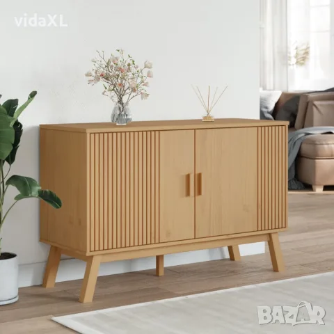 vidaXL Сайдборд OLDEN, кафяв, 114x43x73,5 см, бор масив, снимка 3 - Бюфети - 56147291