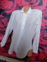 Полупрозрачна бяла риза с подплънки ХЛ, снимка 1 - Ризи - 38913227