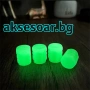 Комплект нови 12 бр. светещи сигнални капачки за вентили флуоресцентни светещи нощем за декорация, снимка 1