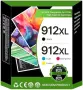 Нови HP 912XL мастилени касети комплект 4 цвята OfficeJet 8012 8022 8025 принтер тонер мастило печат, снимка 1