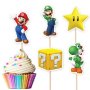 10 бр Супер Марио Super Mario топери клечки за мъфини декорация и украса, снимка 1 - Други - 40567556