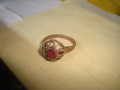 СТАРИНЕН МЕДЕН с ПОЗЛАТА СКЪПОЦЕНЕН РЕТРО ПРЪСТЕН с ГРАНАТ РЪЧНА МАЙСТОРСКА ИЗРАБОТКА 19694, снимка 8