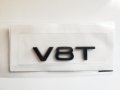 Емблема V6T V8T за калниците за Ауди - Черна/Хром, снимка 4