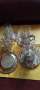 Стъклени чаши за кафе върху сребърни подстакани и чинийки, снимка 1 - Чаши - 44747773