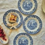 Английски порцеланови чинии и палто със син декор , снимка 2