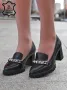 Обувки на ток - черна ЕСТЕСТВЕНА кожа - 17021Z-1-3K, снимка 1