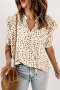 Дамска блуза с къс ръкав и флорален принт, снимка 1 - Корсети, бюстиета, топове - 40698121