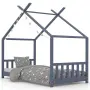 vidaXL Рамка за детско легло, сива, бор масив, 80x160 см（SKU: 283371）, снимка 1