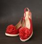 Сандали Червени CLARKS номер 38, нови, снимка 1 - Дамски елегантни обувки - 40570884