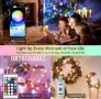 Лед Лампички 10м. за Коледна Елха Декорация Дистанционно, Блутут, RGB, снимка 10