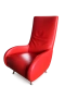 Montis,Червен кожен фотьойл модел.Loge, проектиран от нидерландски дизайнер Герард ван ден Берг, снимка 1