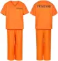 Нов Мъжки Prisoner костюм 7 части затворник оранжев за Хелоуин парти косплей маскарад карнавал, снимка 7