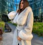 Дамско луксозно палто кашмир вълна и лисица код 92 , снимка 5