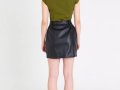 Дамска къса кожена пола с висока талия и колан р-р 34 и 38 (XS и M), снимка 3