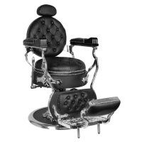 Бръснарски стол Gabbiano Cesare Silver black, снимка 2 - Бръснарски столове - 44617646