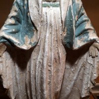 Стара статуетка, фигура, Дева Мария, вис. 58 см., снимка 3 - Антикварни и старинни предмети - 31987901