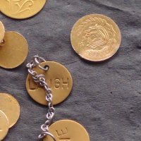 Лот малки месингови монети имитация за накит носия колекция 68361, снимка 4 - Нумизматика и бонистика - 42753234