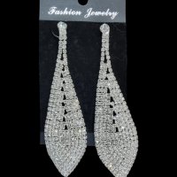Луксозни висящи обеци с кристали #18523-8, снимка 1 - Обеци - 40740440