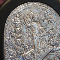 Гръцка православна сребърна икона сребро проба 999 - ВЪЗКРЕСЕНИЕТО НА ХРИСТОС - Стар внос от Гърция , снимка 4 - Антикварни и старинни предмети - 30016559