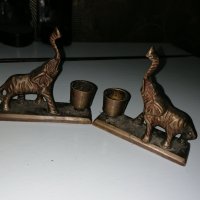 Месингови свещници-слонове, снимка 1 - Декорация за дома - 37586730