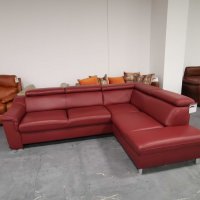 Червен кожен ъглов диван "GRACIA" - естествена кожа, снимка 4 - Дивани и мека мебел - 39688735