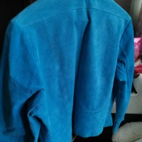Дамско синьо велурено сако/яке, снимка 2 - Якета - 38095252