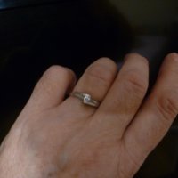 Сребърен пръстен с бял кристал, снимка 4 - Пръстени - 35421673