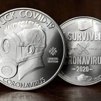Fuck Covid-19 Coronavirus - Silver монета, снимка 2 - Нумизматика и бонистика - 32088172