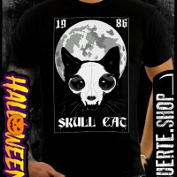 Тениска с щампа SKULL CAT, снимка 1 - Тениски - 38349168