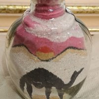 Арабско шишенце с ,,рисуван,, пясък, снимка 3 - Антикварни и старинни предмети - 38528573