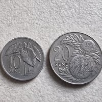 Монети . Австралия и океания. Самоа.  10 и 20 сене .1996 година. Рядки., снимка 1 - Нумизматика и бонистика - 42228090