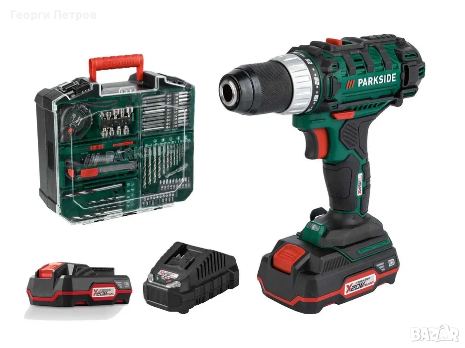 Нов Акумулаторен Винтоверт с Куфар СЕТ и 2 броя батери 20v 2Ah, снимка 1