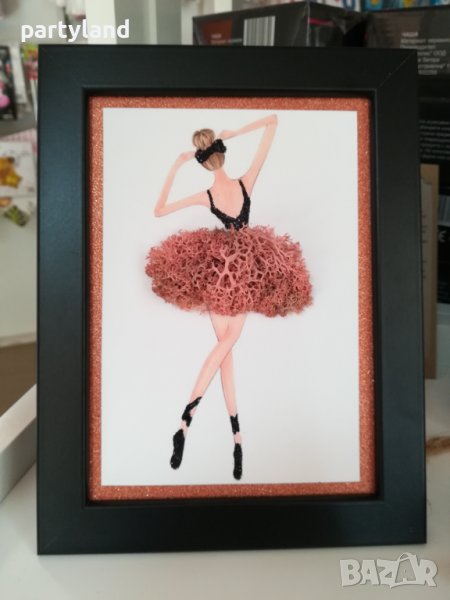 Картина декорирана с естествен скандинавски мъх, снимка 1