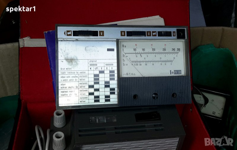 чешки неупотребяван измервателен уред аналогов комлект колекционерски, снимка 1