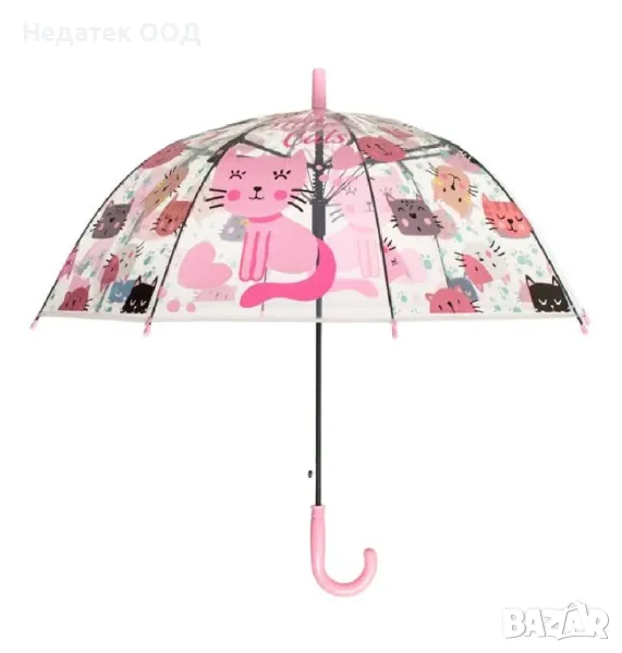 Детски автоматичен чадър Коте, 64 см, снимка 1