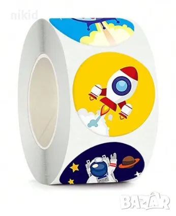 100 бр Ракета Планети Космонавт Космос Астронавт малки самозалепващи лепенки стикери ръчна изработка, снимка 1