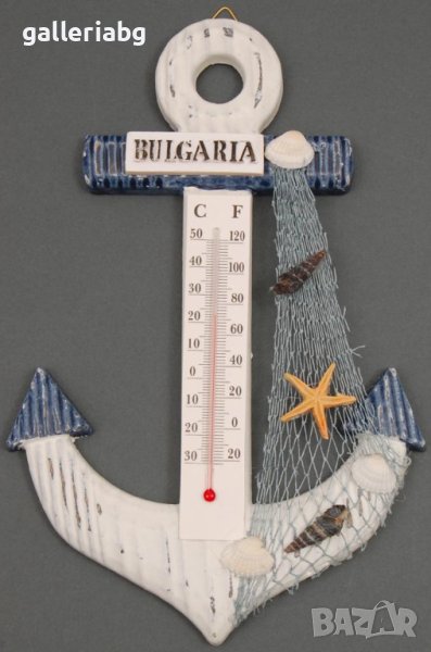 Морски сувенирен термометър, котва - Bulgaria, снимка 1