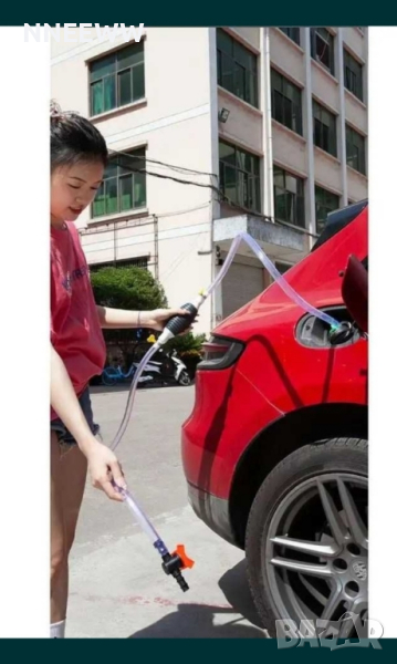 ръчна помпа за течности и гориво с маркуч и кранче , снимка 1