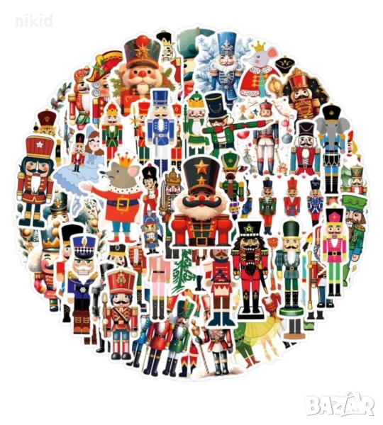 50 бр Войник от Лешникотрошачката самозалепващи лепенки стикери за украса декор картонена торта, снимка 1