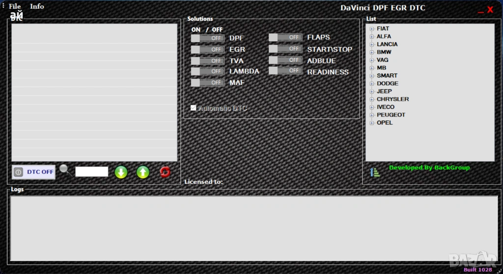 Davinci  - Софтуер за премахване на DPF EGR LAMBDA Adblue Swirl flaps, снимка 1