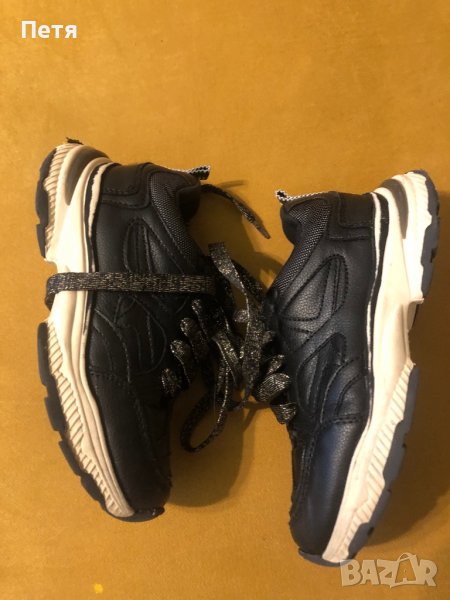 Zara Детски черни маратонки естествена кожа, снимка 1