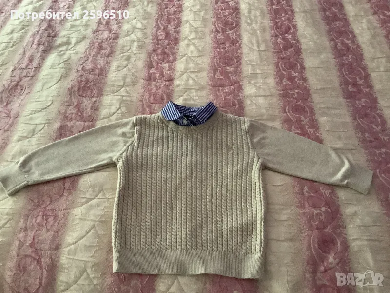Плетен детски пуловер с яка 2-3 години NEXT, снимка 1