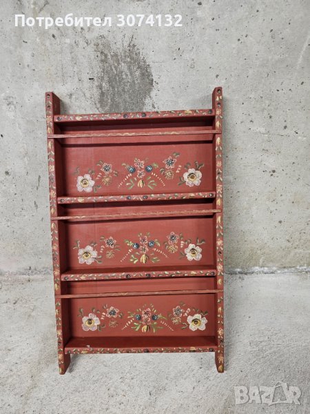 Ръчно изработена и рисувана етажерка за стена, снимка 1