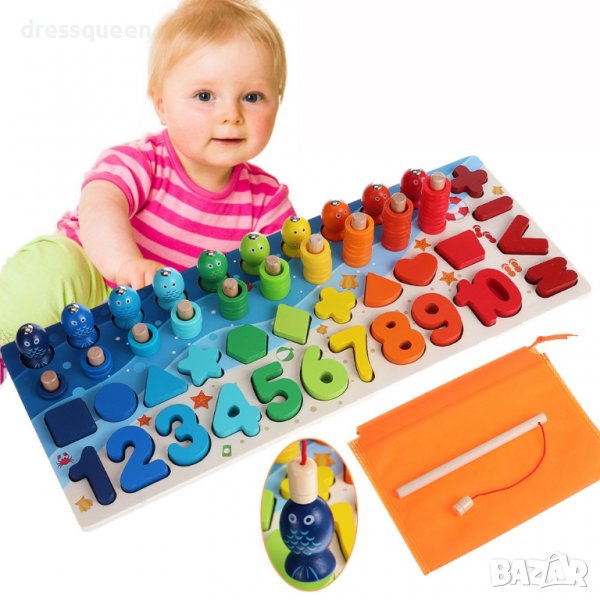 3630 Дървена образователна дъска за деца, снимка 1