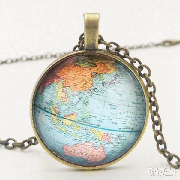Медальон Глобус античен - карта, снимка 1