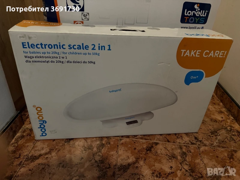 BabyOno Електронен кантар за бебета и деца, снимка 1