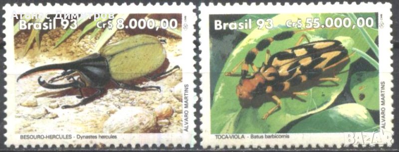 Чисти марки Фауна, Насекоми Бръмбари 1993 от Бразилия, снимка 1