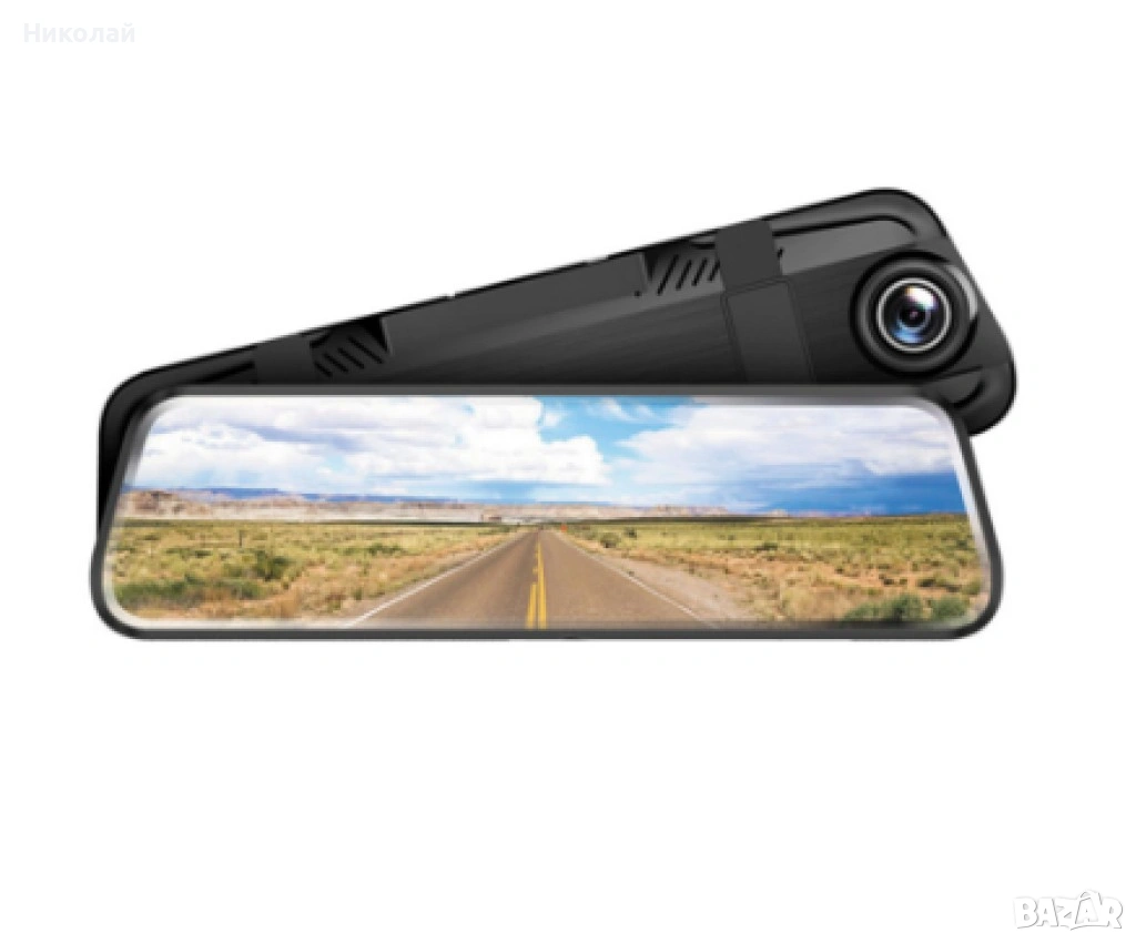Видеорегистратор – Огледало за автомобил с 10” тъчскрийн и двоен Full HD запис, снимка 1